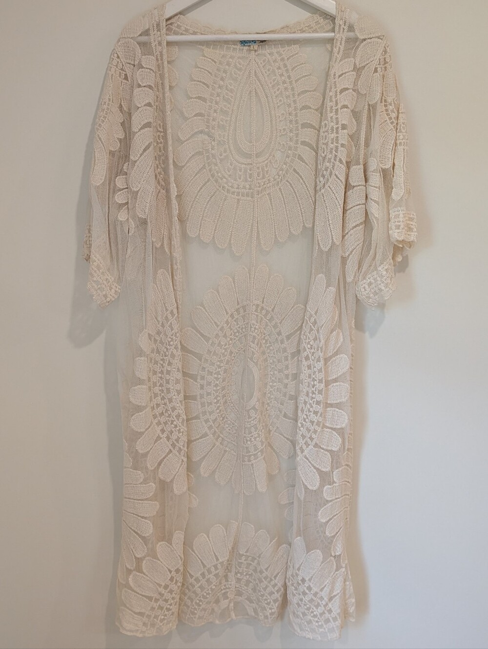 Rebellion Again Boho Ivory Lace Cover-up Medallion Large- festival Coquette